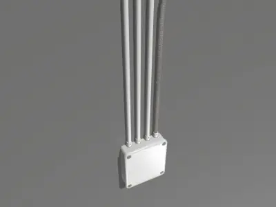 Metal Electric wall wires set Low-poly 3D model