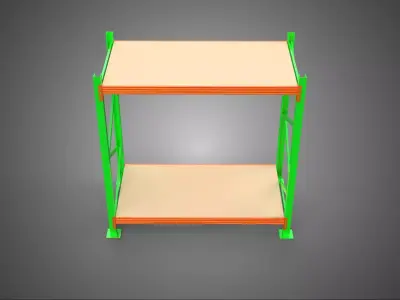 FRAME RACK SHELF WOOD WAREHOUSE METAL MODULAR SHELVING STORAGE 3D model
