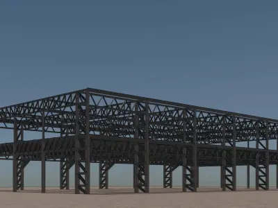 Steel structure frame 3D model