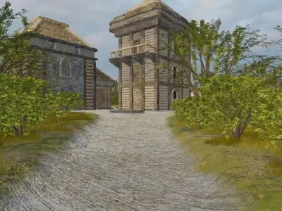 Ancient Ruins On A Mountain Ridge 3D model