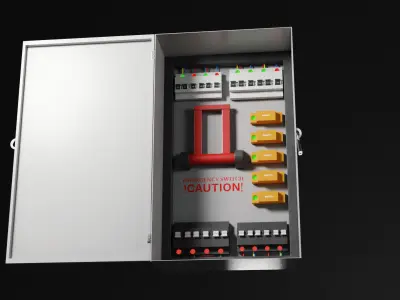 Low-Poly Electrical Control Panel by Nikdox Low-poly 3D model