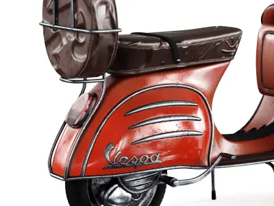 Vintage moto vespa bike 3D model