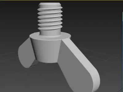 3D Wing screw round wings DIN 316 Orijinal Size ready to print 3D print model