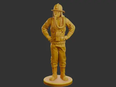 Czechoslovakian firefighter 90s 001 3D print model