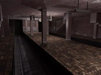 Abandoned Metro Station Low-poly 3D model