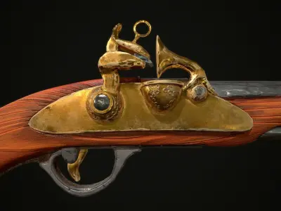 Old Pirate Pistol Low-poly 3D model