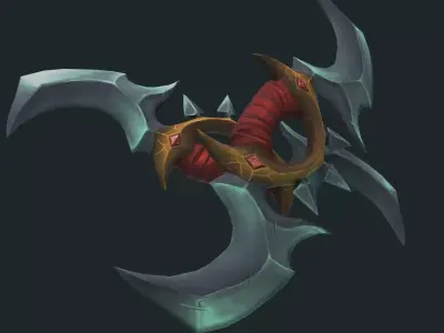 Hand-painted dagger Low-poly 3D model