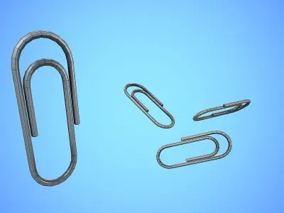 PAPER CLIP CARTOON STYLIZED Low-poly 3D model