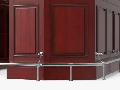  Classic Wooden Bar with Arched Upper Rack Red-Brown 