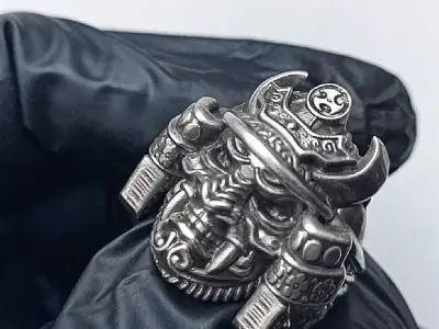  Samurai head mask ring 3d model for 3d printing 3D print model 3D print model purchase