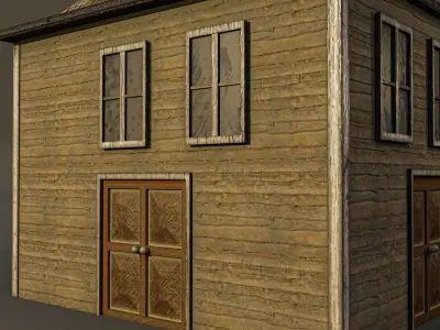 Western Building Low-poly 3D model