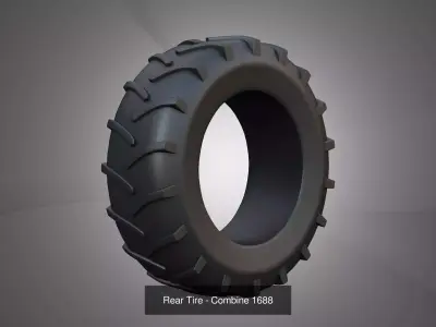 Rear Wheel and Tire - Combine 1688 3D Model Pack