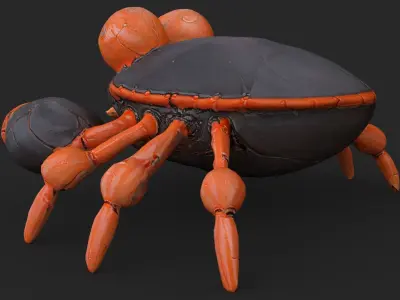 Crab Cartoon Low-poly 3D model