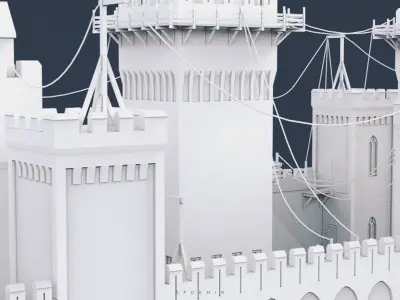 Rising Sun Castle  Low-poly 3D model