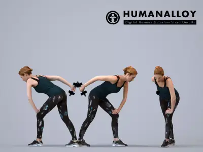 00115Halle005 - Adult Caucasian woman exercising in summer 3D model