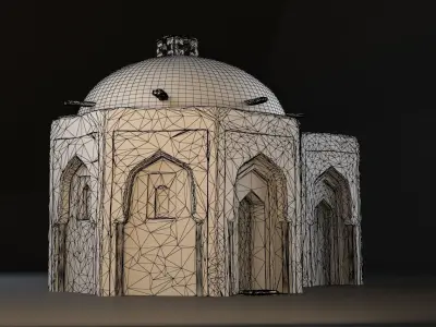 Old Eastern Building  Low-poly 3D model