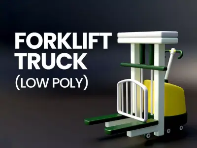 Low poly Forklift Truck 3D Model Low-poly 3D model