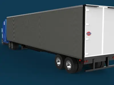 Semi truck tautliner Free 3D model