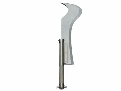 Curved sword 4 Low-poly 3D model