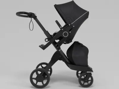 Stokke Black Xplory 6 Stroller 3D model