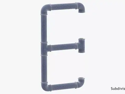 Galvanized Steel Pipe Letter E 3D model
