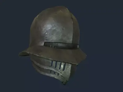 Medieval Helmet Low-poly 3D model 7