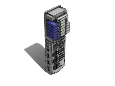 Bloco Manifold SMC SS5Y5 10S6WF53 07B Block 3D model