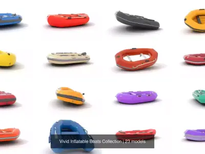 Vivid Inflatable Boats Collection 3D Model Pack