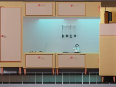 Kitchen Low-poly 3D model