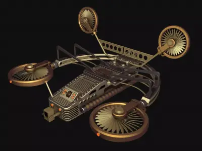 Steampunk flying machine 3D model