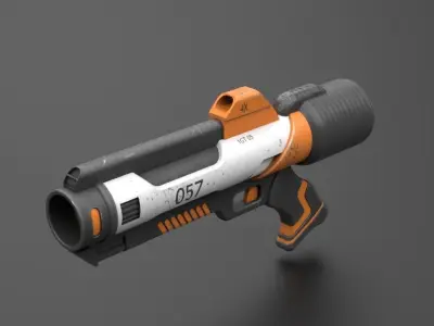 Sci-fi flame gun 3D model