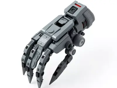 SciFi Robotic Gripper Arm Low-poly 3D model