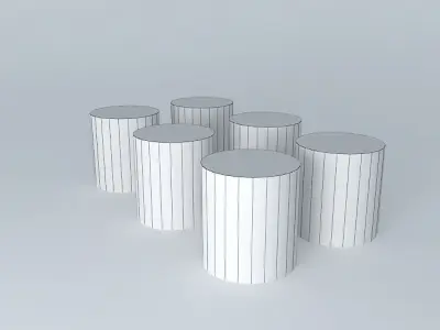 Tank 2 set of six jars Free 3D model