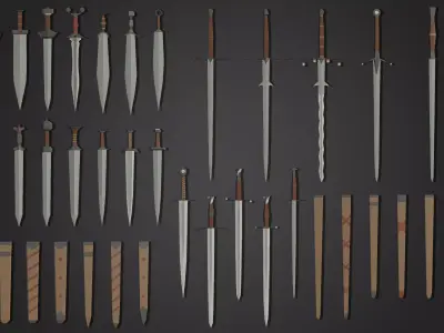 Low Poly Sword Pack 1 Low-poly 3D model