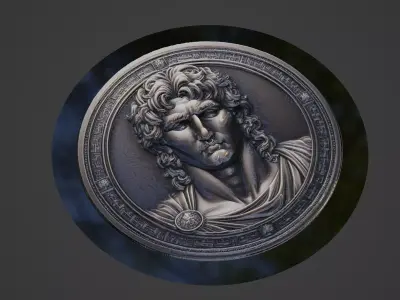 Alexander the Great Medallion 3D print model buy