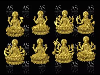 pack of ashta lakshmi premium stl files 3D print model