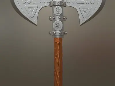 Brutal Nordic Axe 3D model