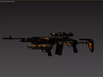 M14 Black Low-poly 3D model