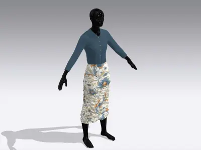 Woman Cloth Dress Low-poly 3D model
