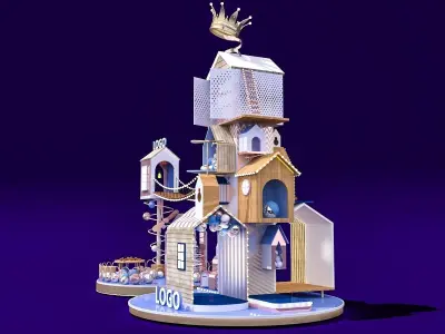 Christmas Christmas arrangement commercial design stage 3D model purchase