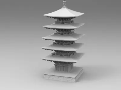 Japanese Buddhist Temple 3D model