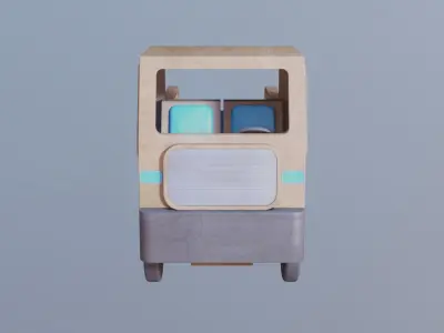 WOODEN TOY TRUCK - RogueFilmProductions Low-poly 3D model