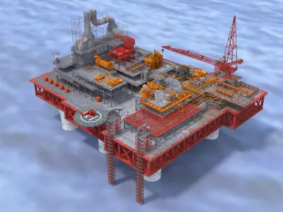 Offshore drilling platform-oil drilling 3D model purchase