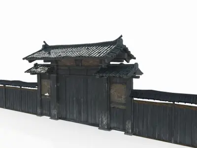 Asian Ancient Architecture Gate 3D model purchase