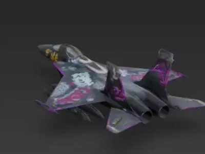 Halloween Air Force Fighter 3D Model Spooky Dominance Low-poly 3D model