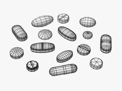 Medical Pill, Capsule, Tablet collection 3D model