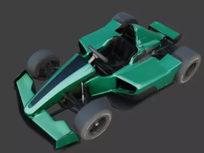 Futuristic Formula Racing Car 3D Model V02 Low-poly 3D model