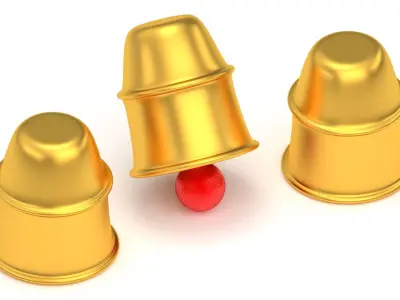 Ball Guessing Game Gold 3D model