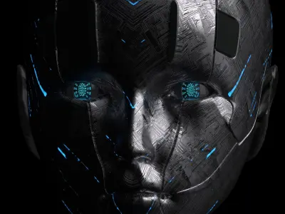 scifi female head  3D model