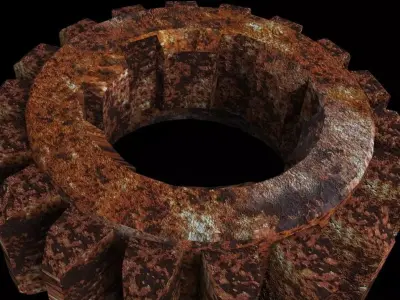 Rusted Gears Free 3D model